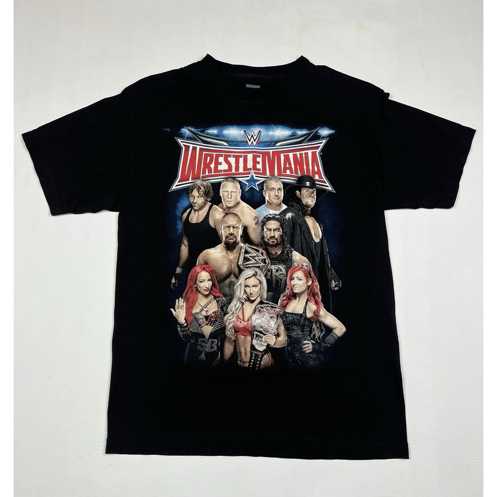 WWE WrestleMania 32 T-Shirt Mens Medium Black Roman Reigns Undertaker 2016